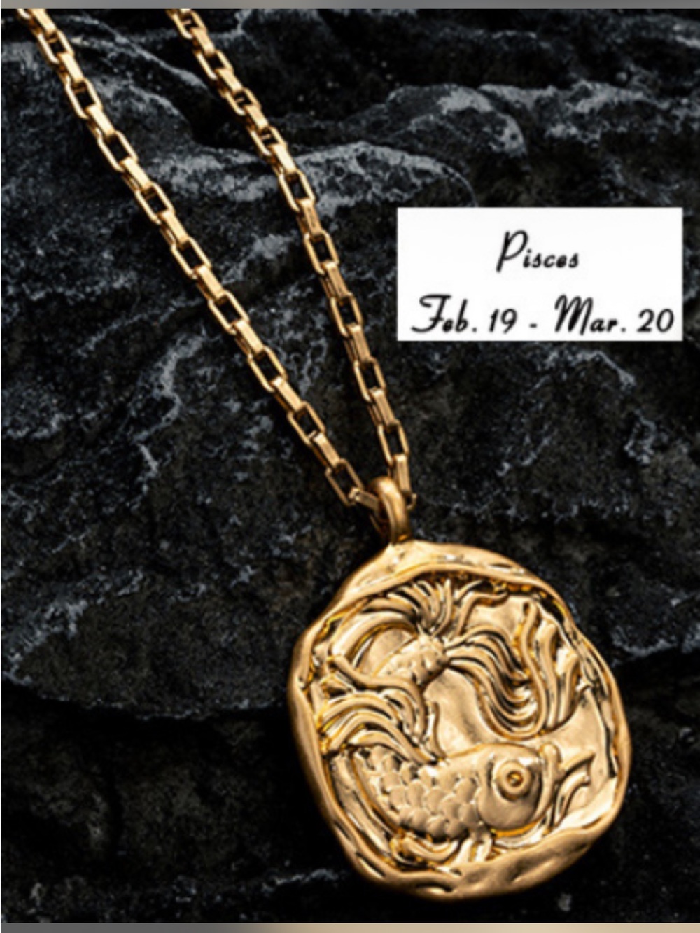 Pisces Gold Zodiac Pendant Necklace - Women's Jewelry